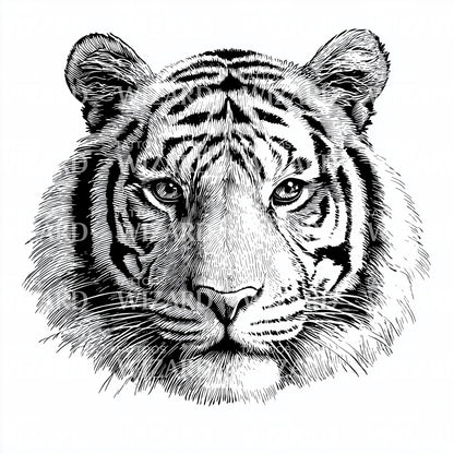 Realistic Tiger Portrait Tattoo Design
