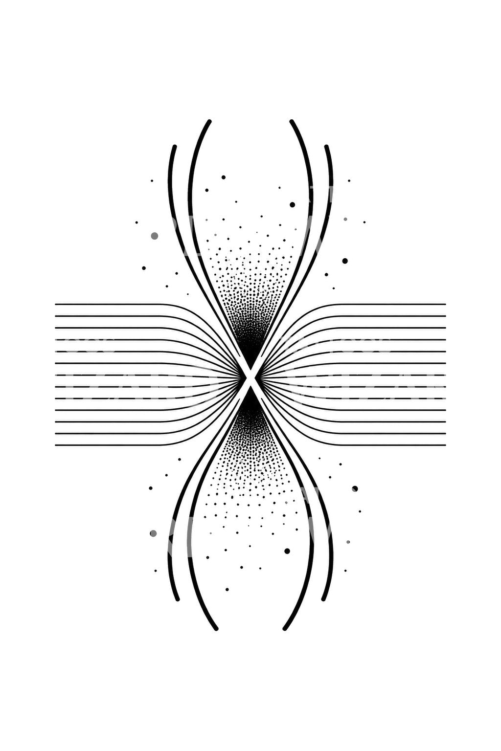 Reconnection X Point Burst Tattoo Design