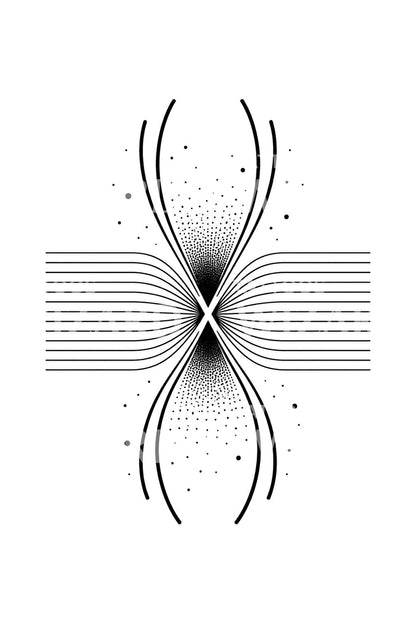 Reconnection X Point Burst Tattoo Design