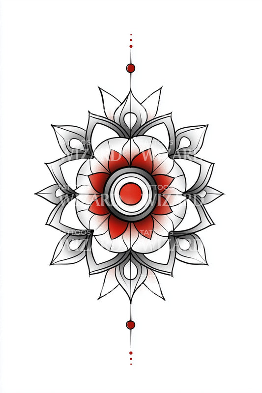 Red Eye Mandala Tattoo Design