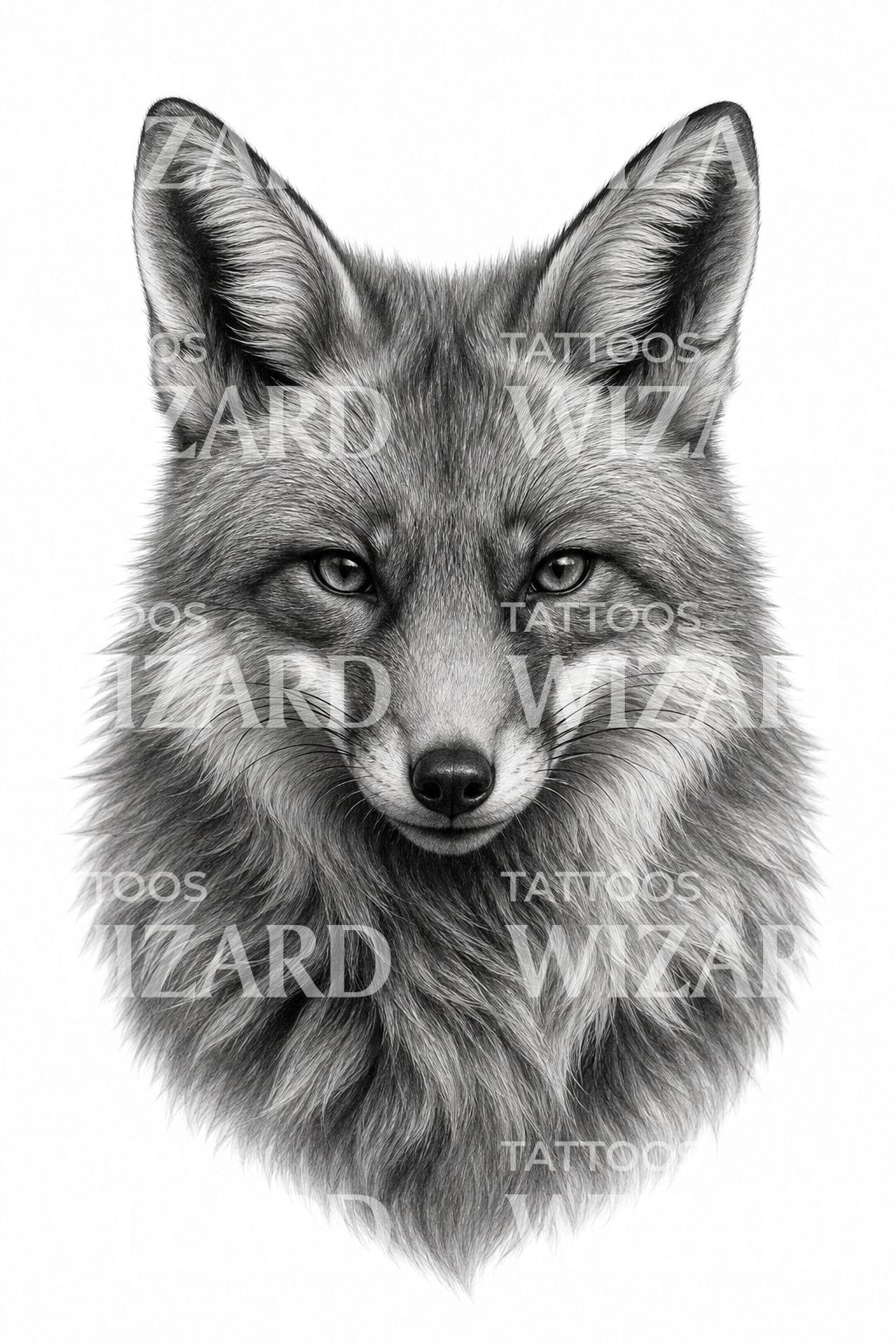 Tattoo-Design mit Rotfuchs-Porträt