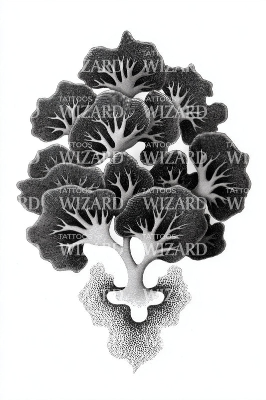 Reef Skull Coral Tattoo Design