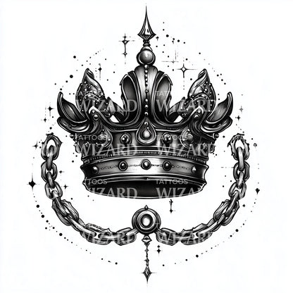 Regal Krone mit Ketten Tattoo Idee