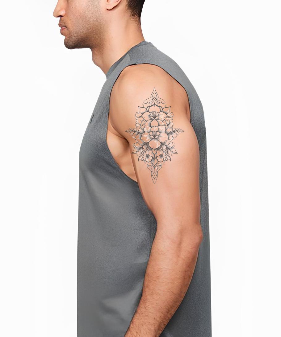 Regal Lotus Filigree Tattoo Idea