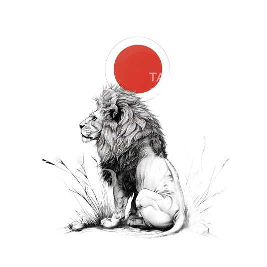 Conception de tatouage Dotwork Lion royal