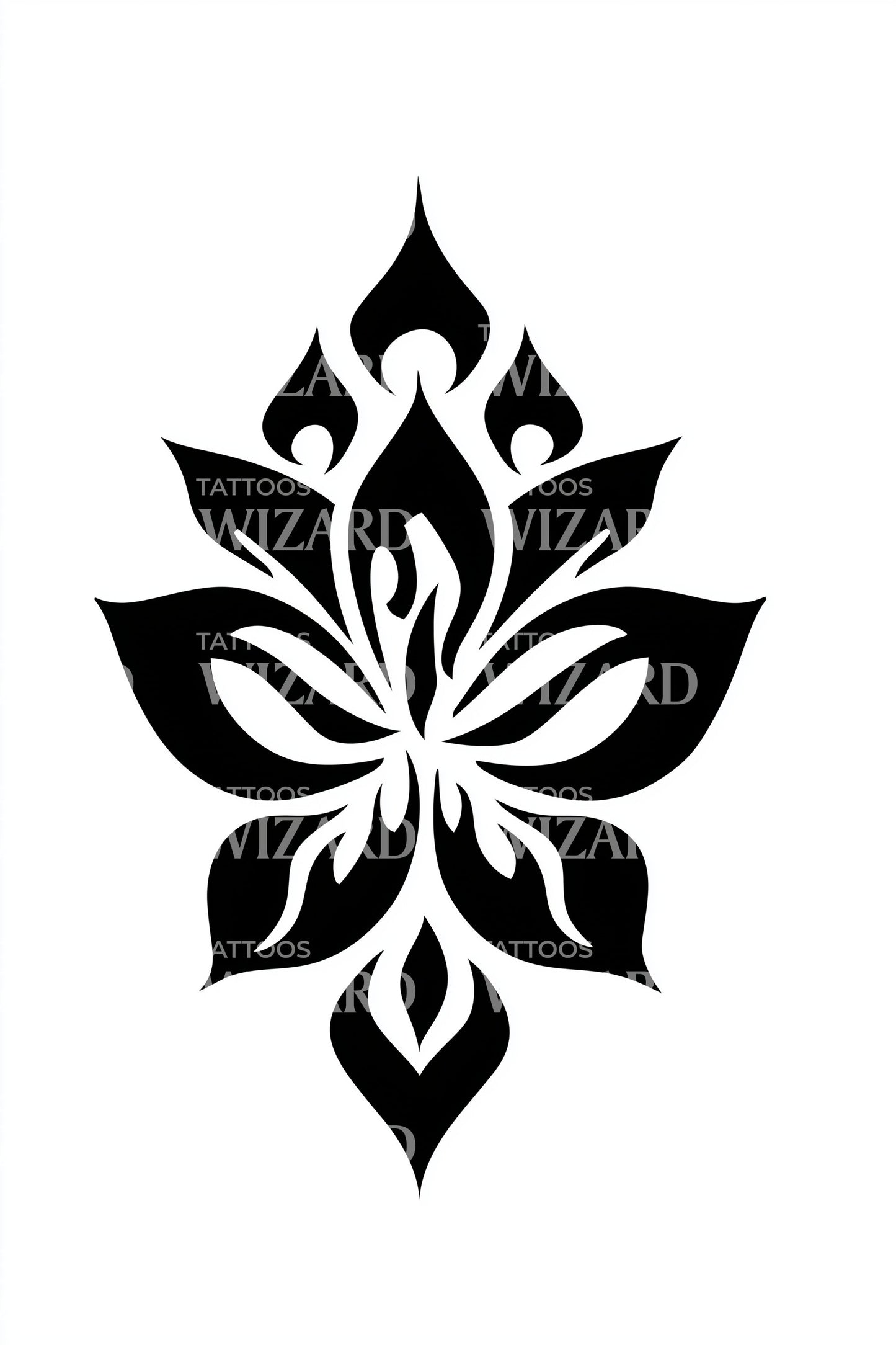 Regal Lotus Filigree Tattoo Design