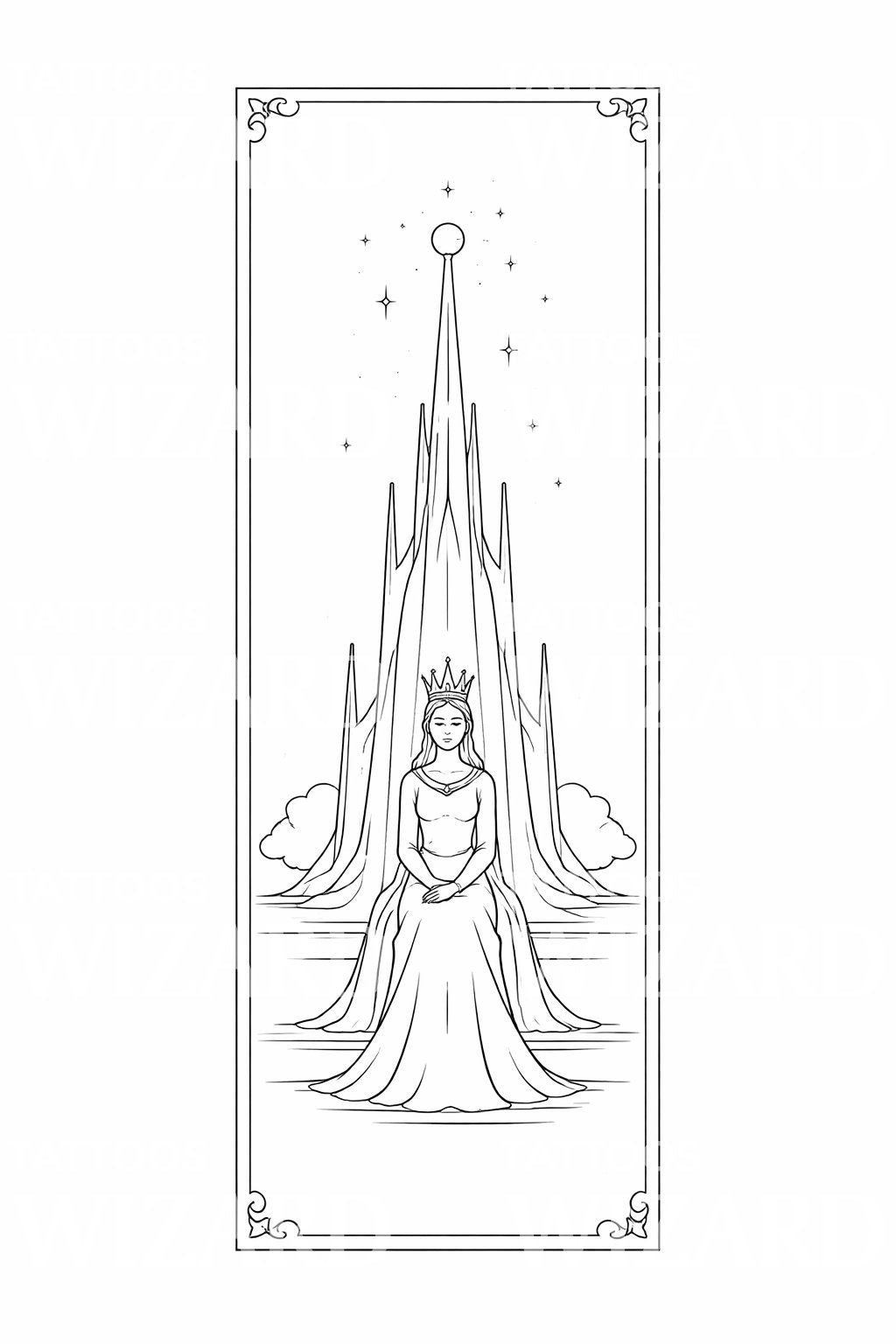 Regal Queen Tattoo Design
