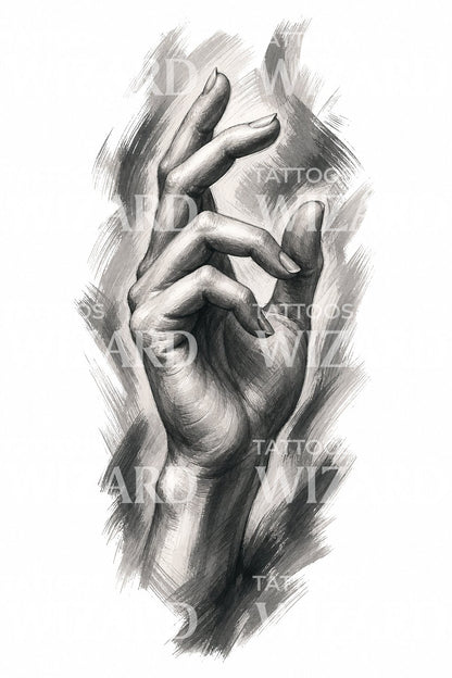 Renaissance Hand Study Tattoo Design