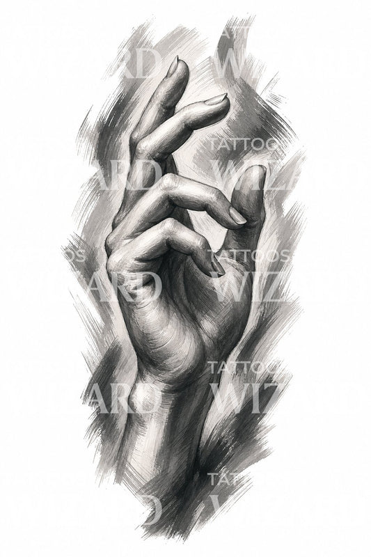 Renaissance Hand Study Tattoo Design