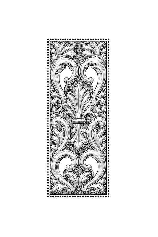 Repousse Gümüş Kıvrımlı Panel Dövmesi
