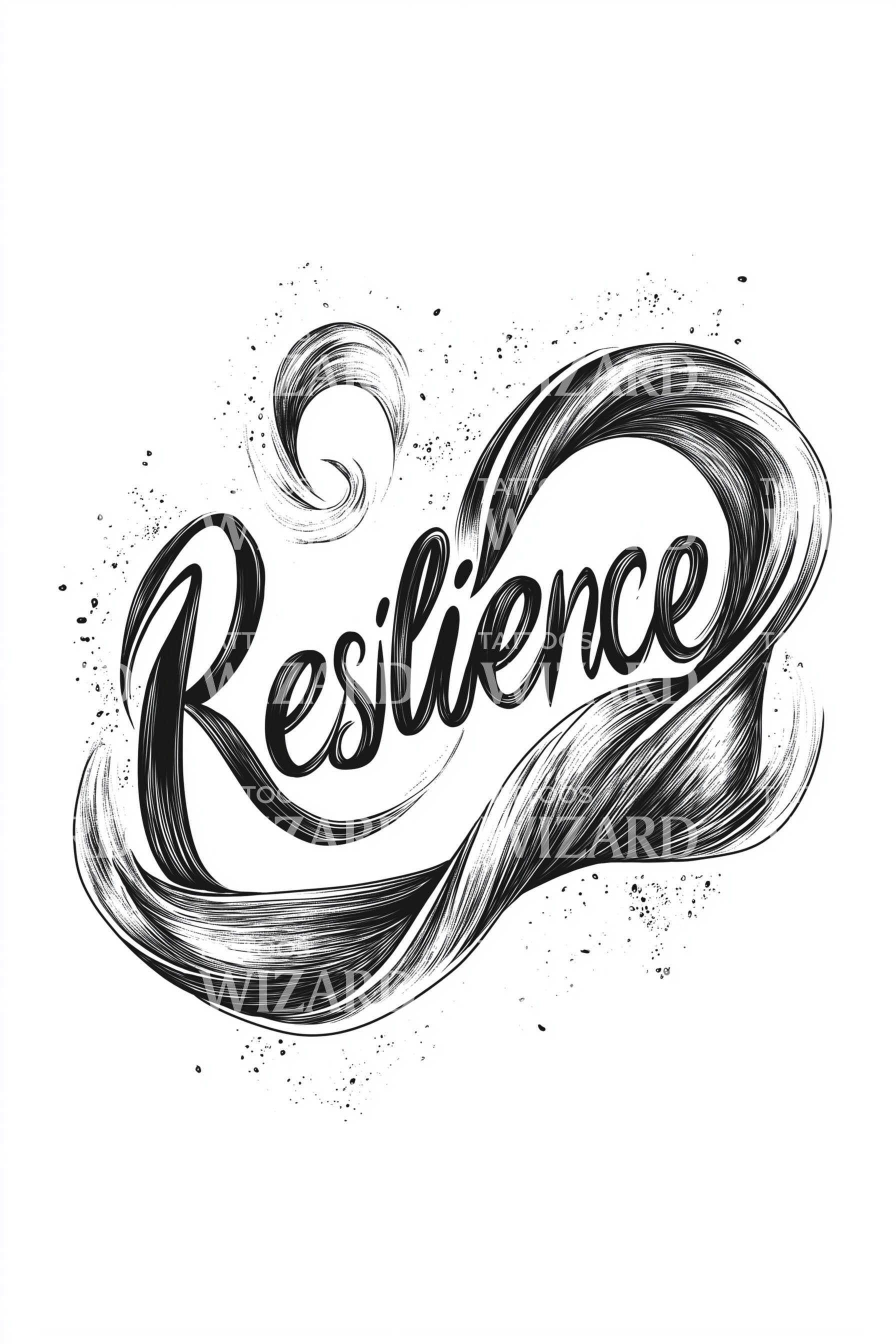 Resilience Brush Script Tattoo Design – Tattoos Wizard Designs