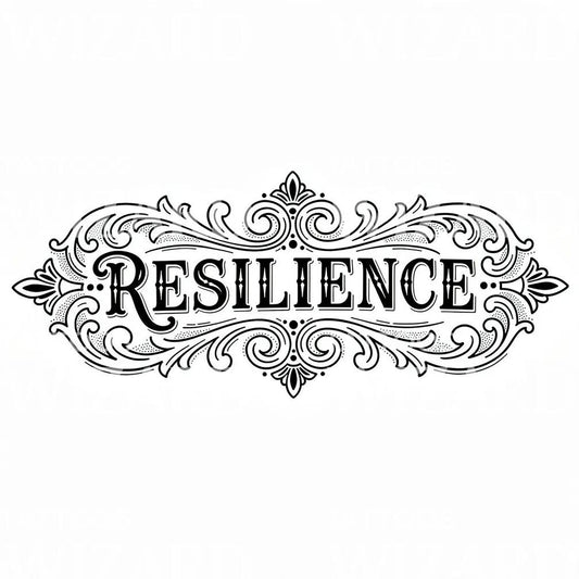 Resilience-koristekirjoitus -tatuointisuunnitelma