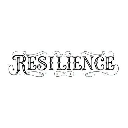 Resilience Script Tattoo Design