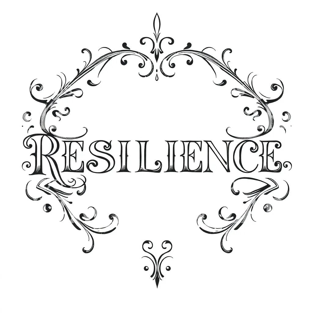 Resilience Script Tattoo Design