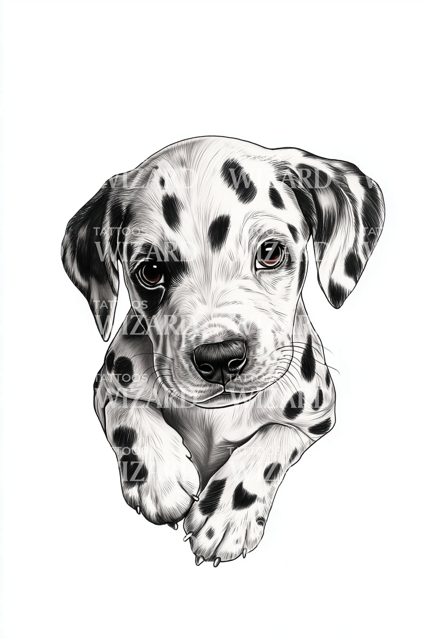 Resting Dalmatian Cub Tattoo Idea