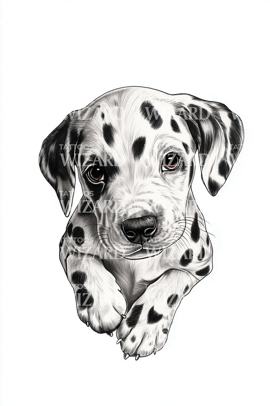 Resting Dalmatian Cub Tattoo Idea