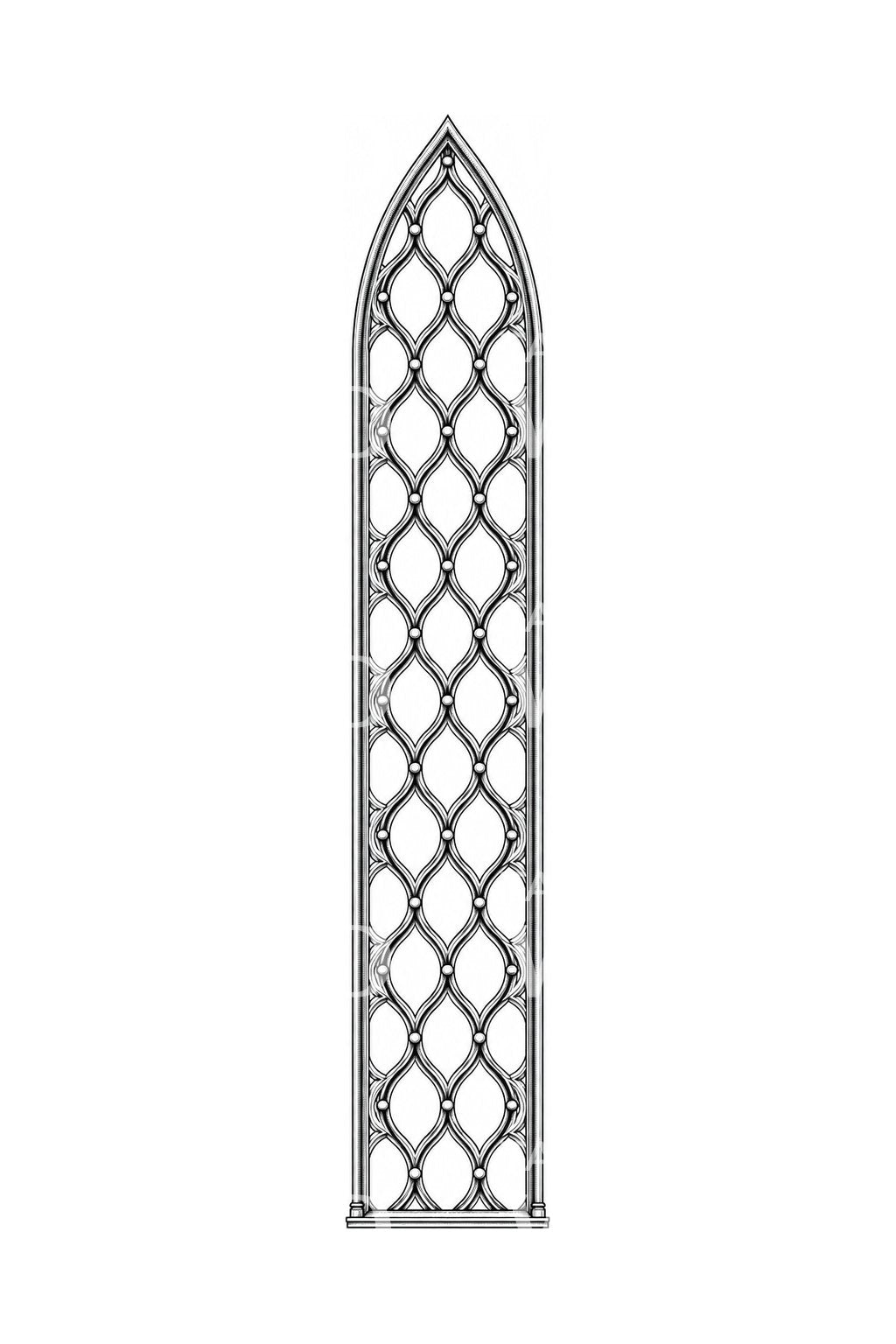 Reticulated Lancet Window Tattoo Design