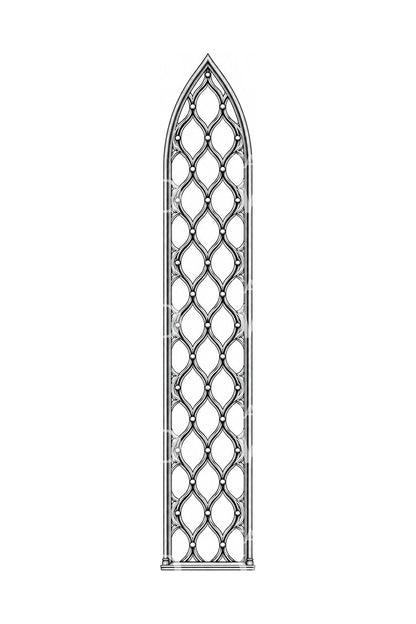 Reticulated Lancet Window Tattoo Design