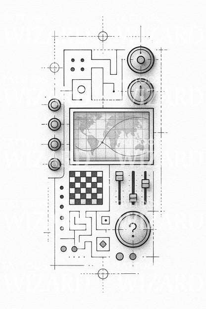 Retro Circuit Board Tattoo Design