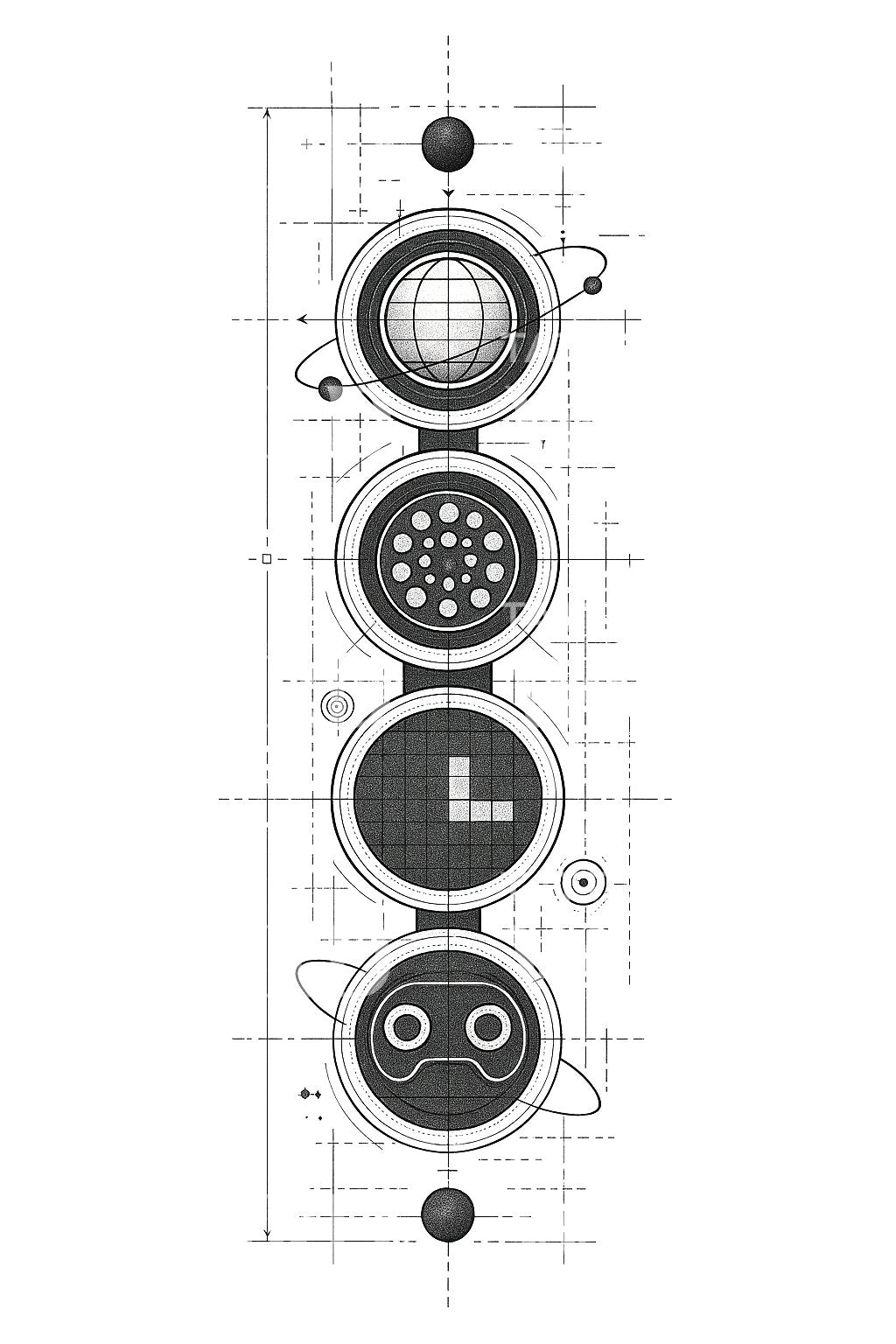 Retro Interface Totem Tattoo Design