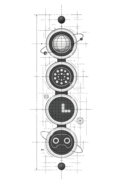 Retro Interface Totem Tattoo Design