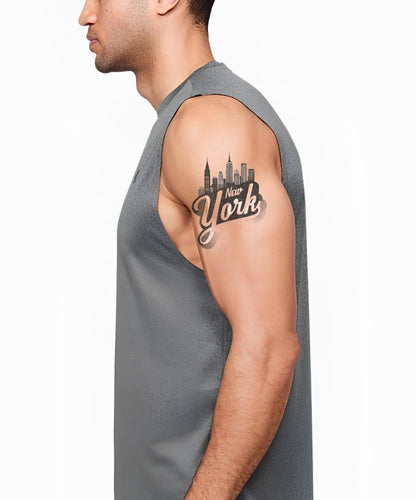New York Retro Script City Tattoo Design