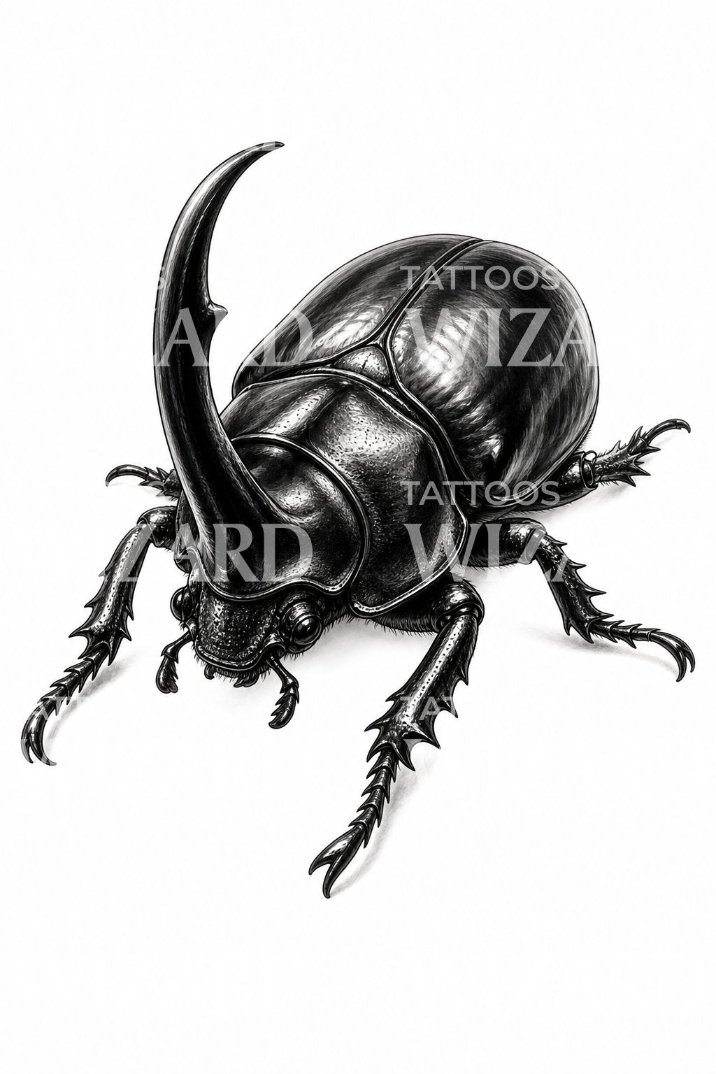 Rhinoceros Beetle Tattoo Design