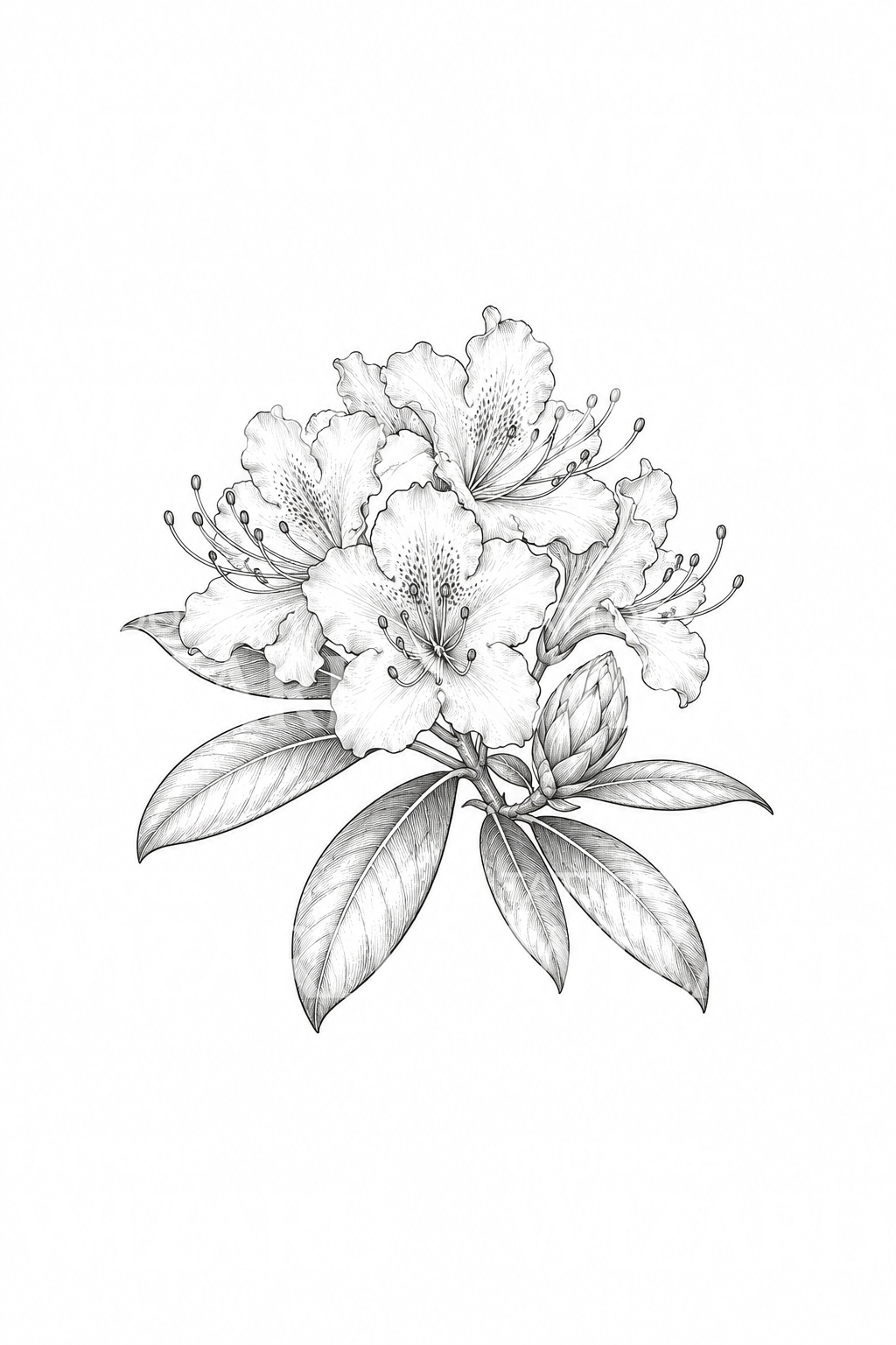Rhododendron Bloom Cluster Tattoo Idea