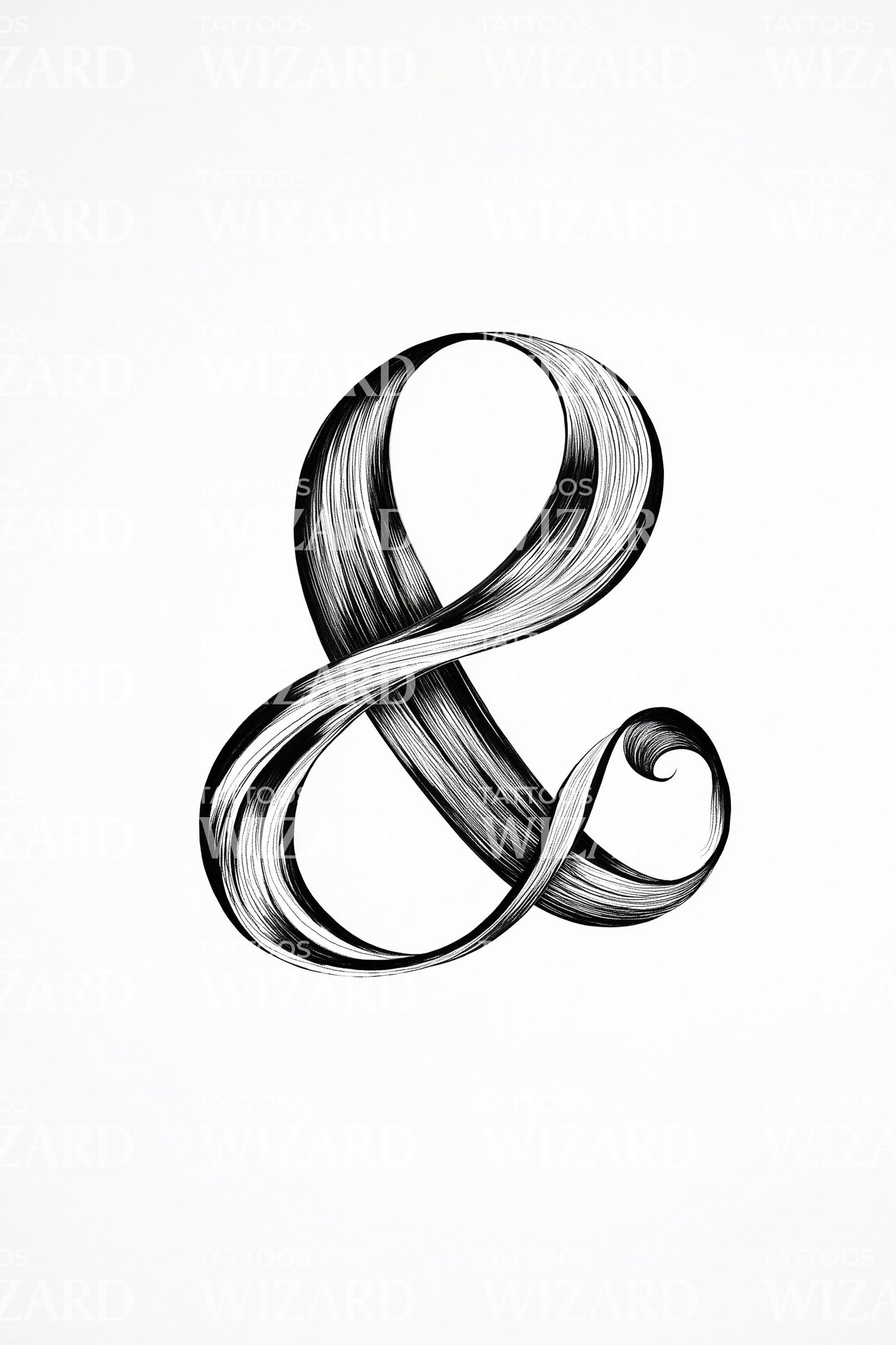 Ribbon Ampersand Tattoo Design
