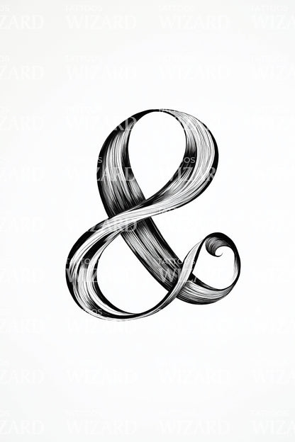 Ribbon Ampersand Tattoo Design