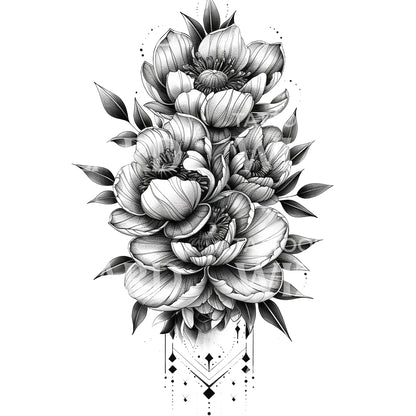 Rich and Luxurious Flowers Tattoo Design