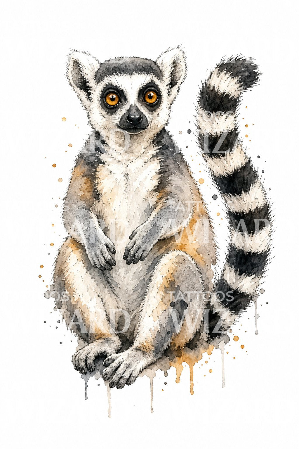 Ring Tailed Lemur Tattoo Design