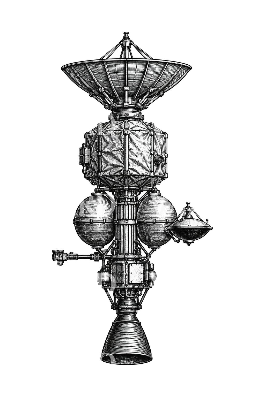 Tattoo-Design eines Orbiters mit Ringplanet