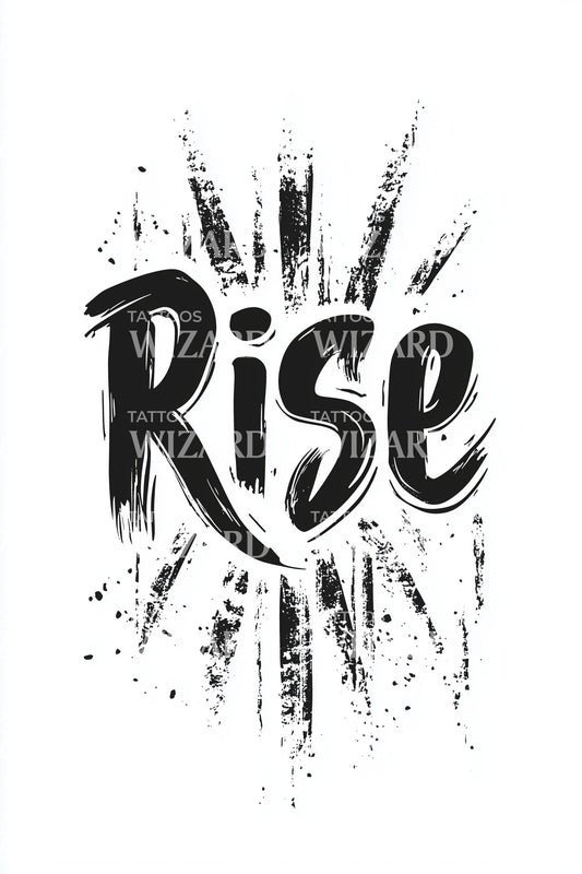 Rise Bold Lettering Tattoo Idea