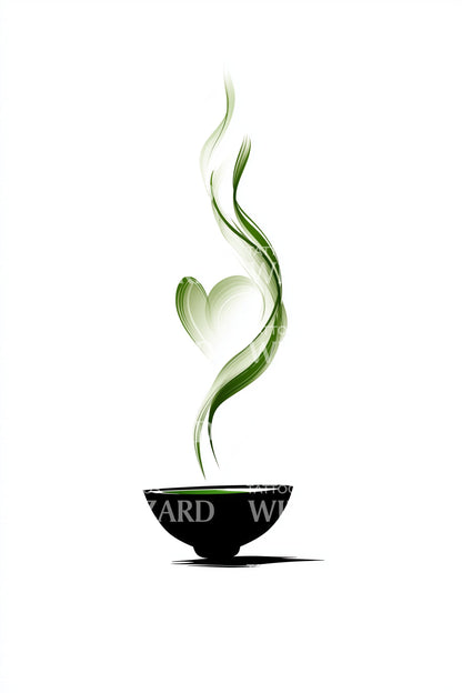 Rising Heart Steam Tattoo Design