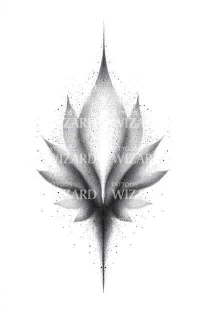上升莲花余烬纹身设计