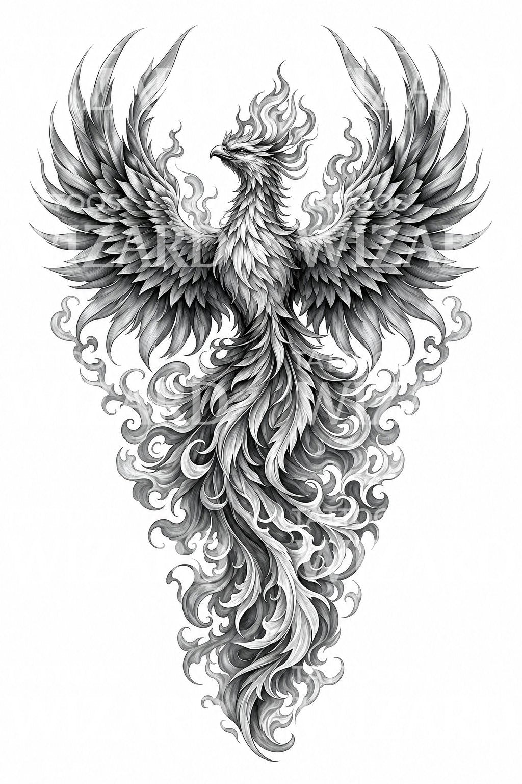 Rising Phoenix Tattoo Design