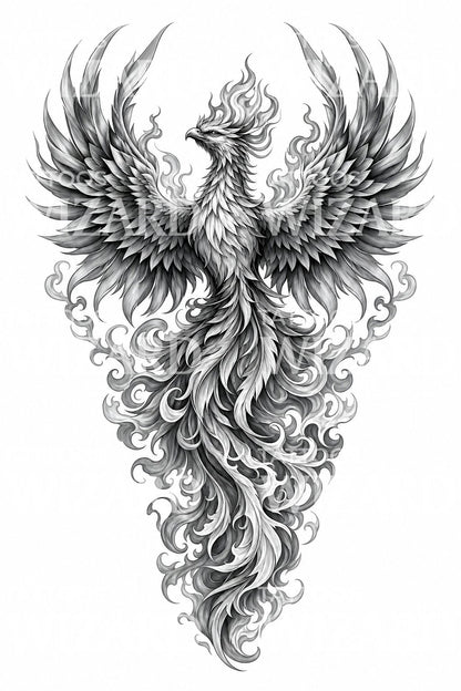 Rising Phoenix Tattoo Design