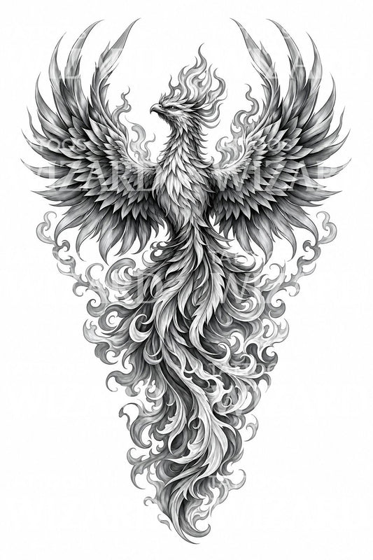 Aufsteigender Phönix Tattoo-Design