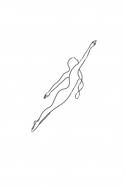 Rising Swimmer One Line Tattoo Design