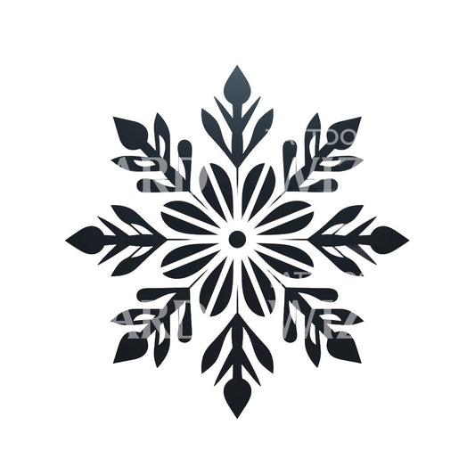 Geometric Snowflake Tattoo Design