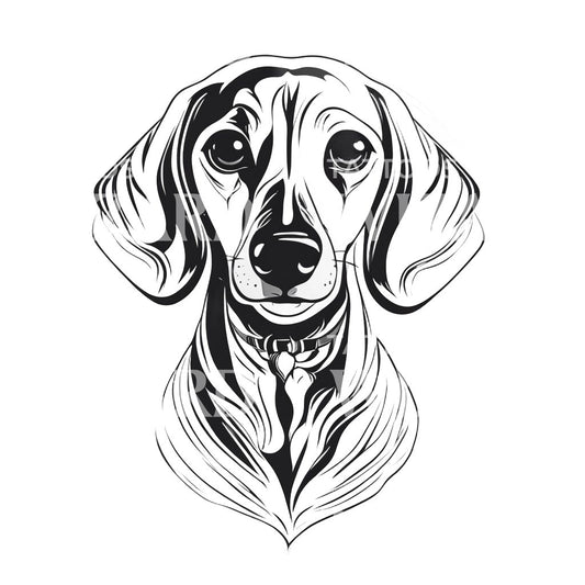 Dachshund Dog Head Tattoo Design