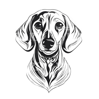 Dachshund Dog Head Tattoo Design