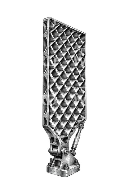 Rocket Grid Fin Lattice Tattoo Design