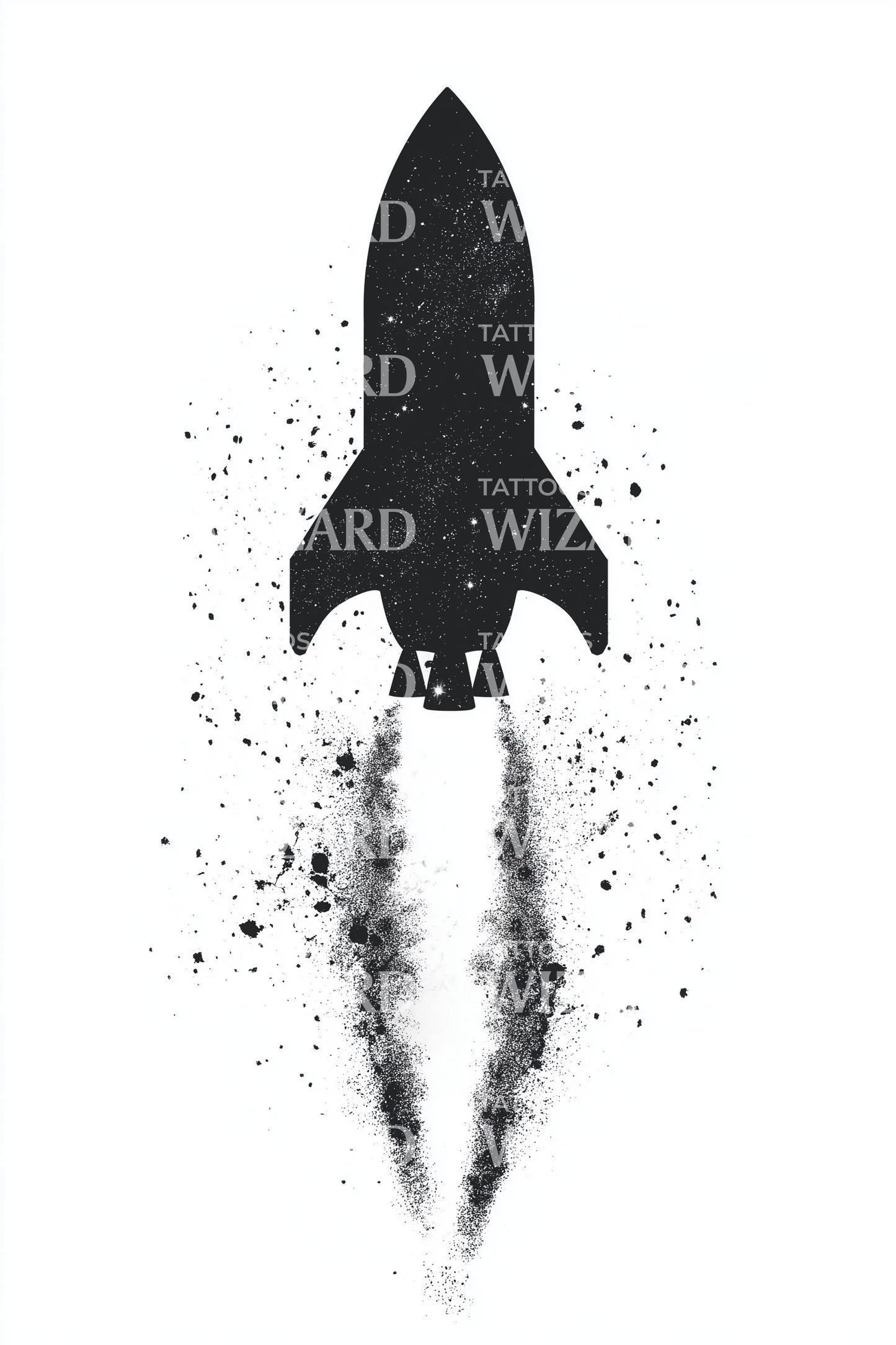 Rocket Launch Trail Tattoo Design