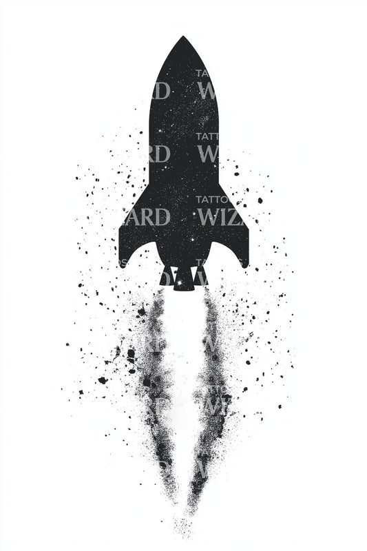 Rocket Launch Trail Tattoo Design