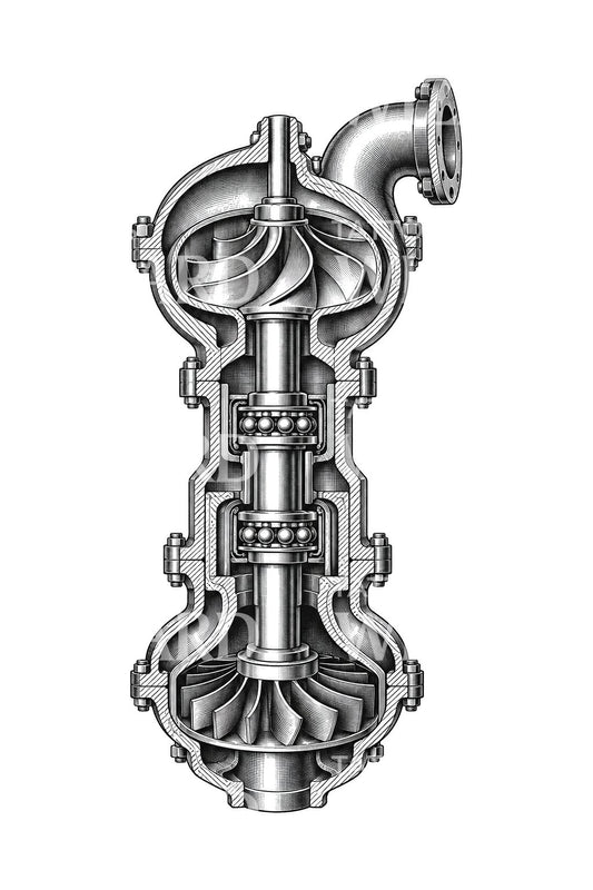 Rocket Turbopump Cutaway Dövme tasarımı