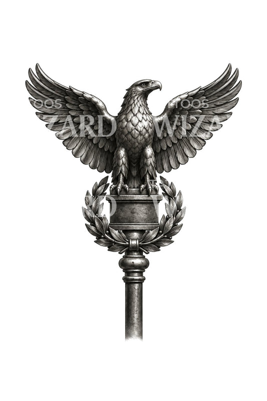 Tatuaggio dello stendardo dell’aquila romana Aquila