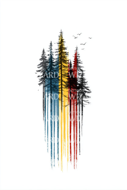 Römischer Wald Tropfen Tattoo Idee