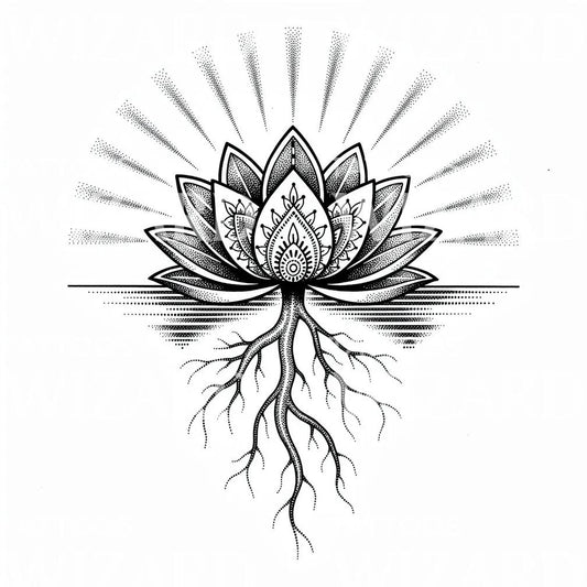 Rooted Lotus Mandala Tattoo Design